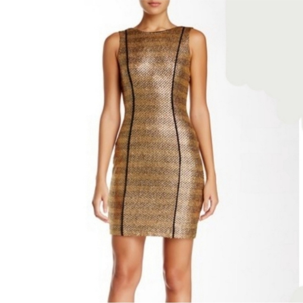 Badgley Mischka Belle Dress Sheath Mini Metallic